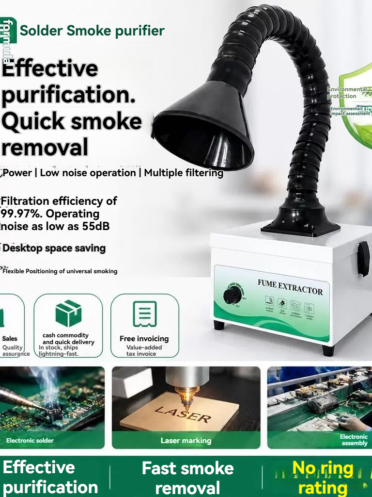 Industrial Laser Fume Extractor - ミニはんだ煙吸収器 – はんだごて、電気溶接、レーザーマーキング用の工業用煙吸収器