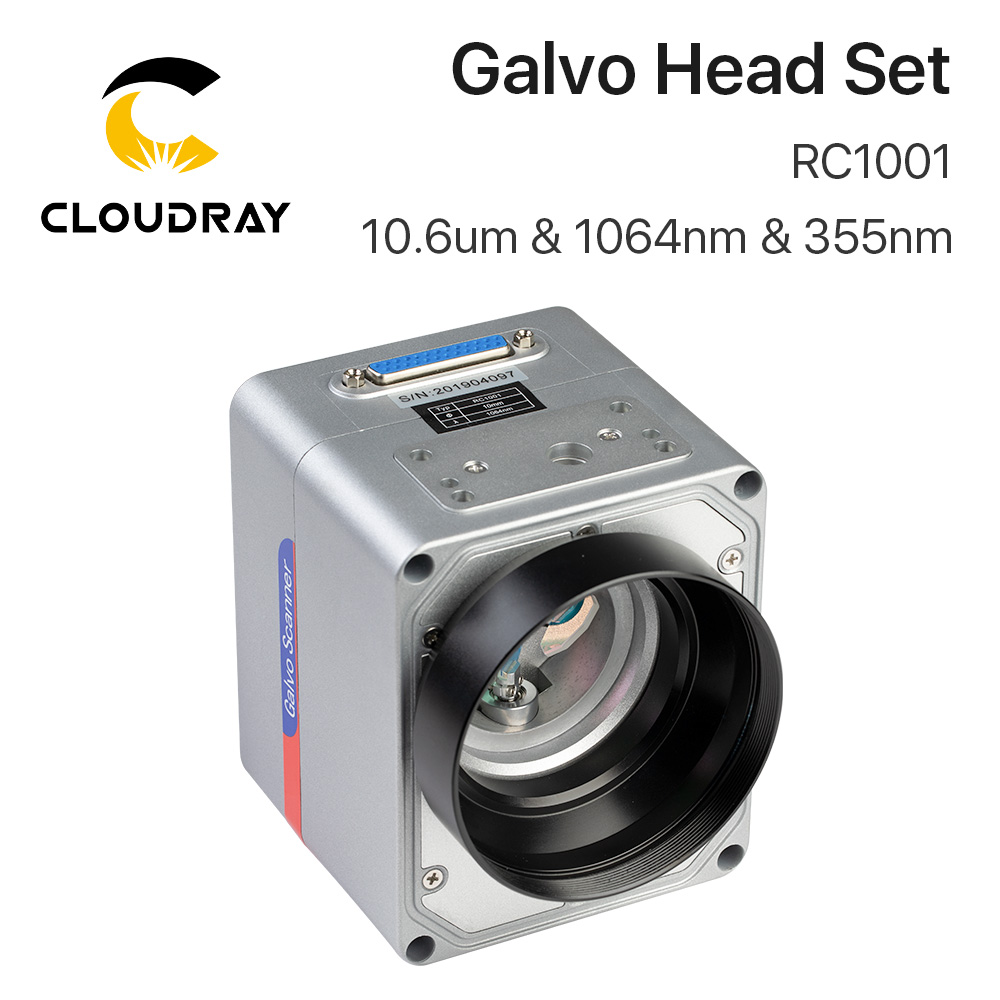 Galvo Scan Head - Ucldray-rc1001ファイバーレーザースキャナーセット,10.6umおよび1064nmおよび355nm,10mm,手すりスキャナー,電源付き