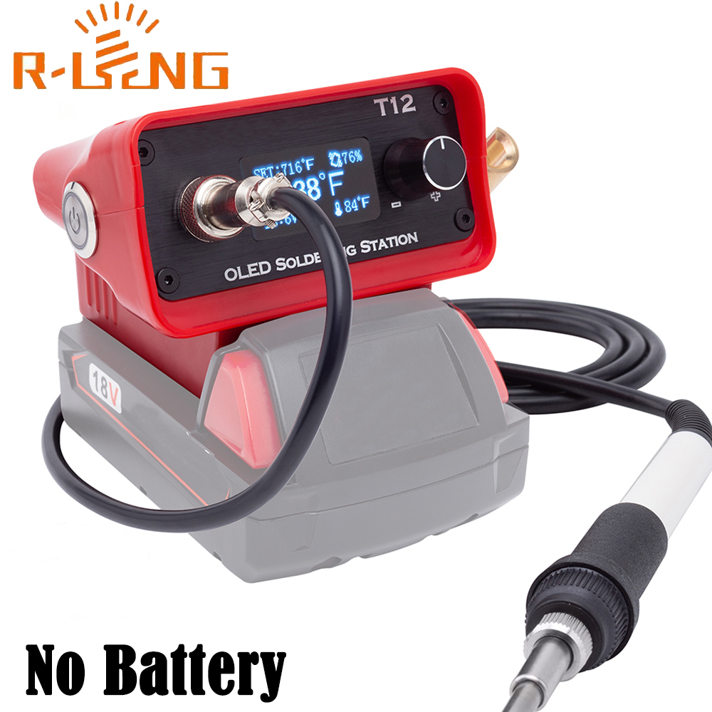 Industrial Laser Soldering Iron - ミルウォーキー用の調整可能なはんだ付けステーション,oled t12はんだごて,18vリチウムイオン電池,DIY修理,電池なし
