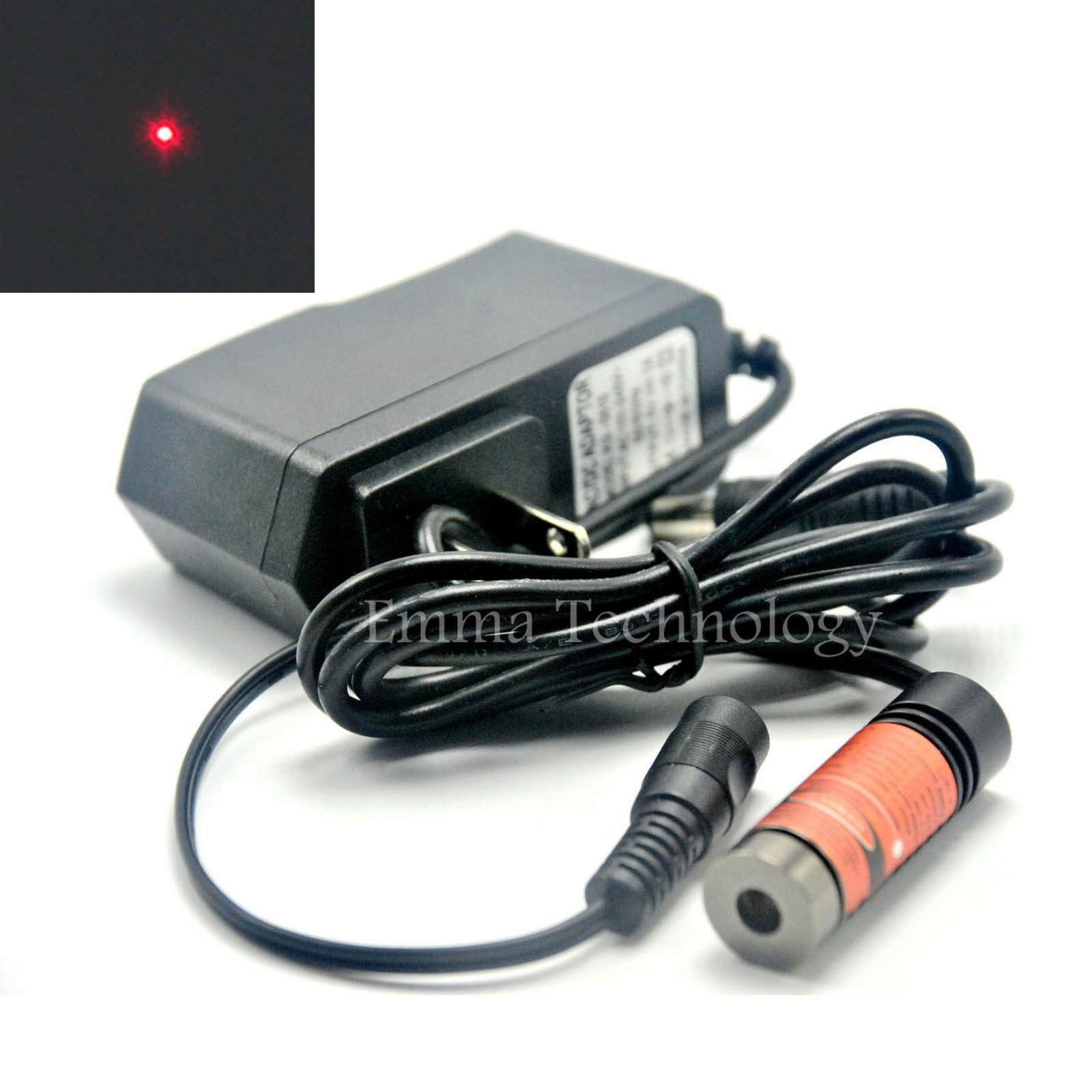Diode Laser Module - 工業用レッドドットレーザーダイオードモジュール,650nm, 14.5x45mm, 5v,1aアダプター