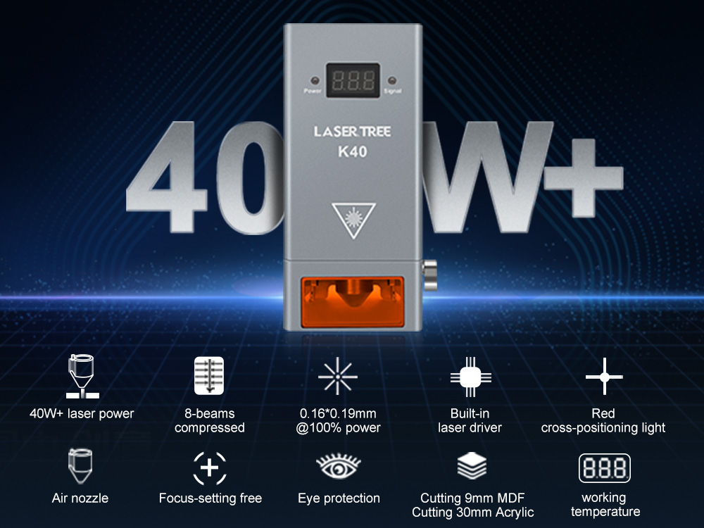20W 455nm ブルーダイオードレーザーモジュールキット - Diode Laser Module のレビューと価格