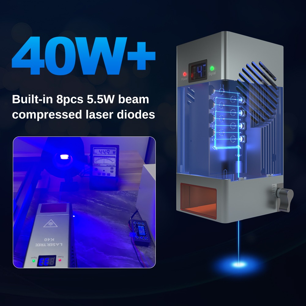 K40 44w 高光出力 450nm 青色レーザーモジュール - Diode Laser Module のレビューと価格