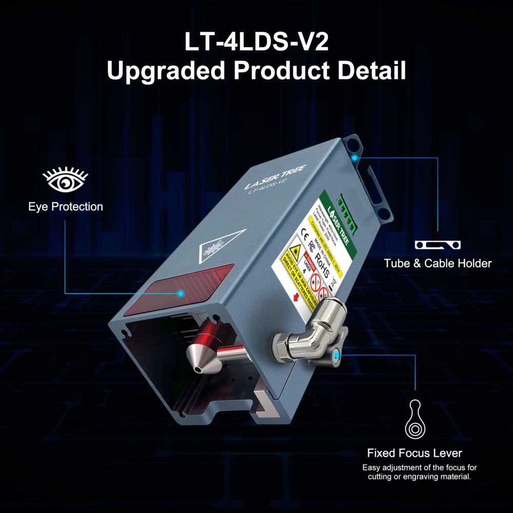 20W 光学出力レーザー彫刻モジュール、エアアシスト付き 4 - Diode Laser Module のレビューと価格