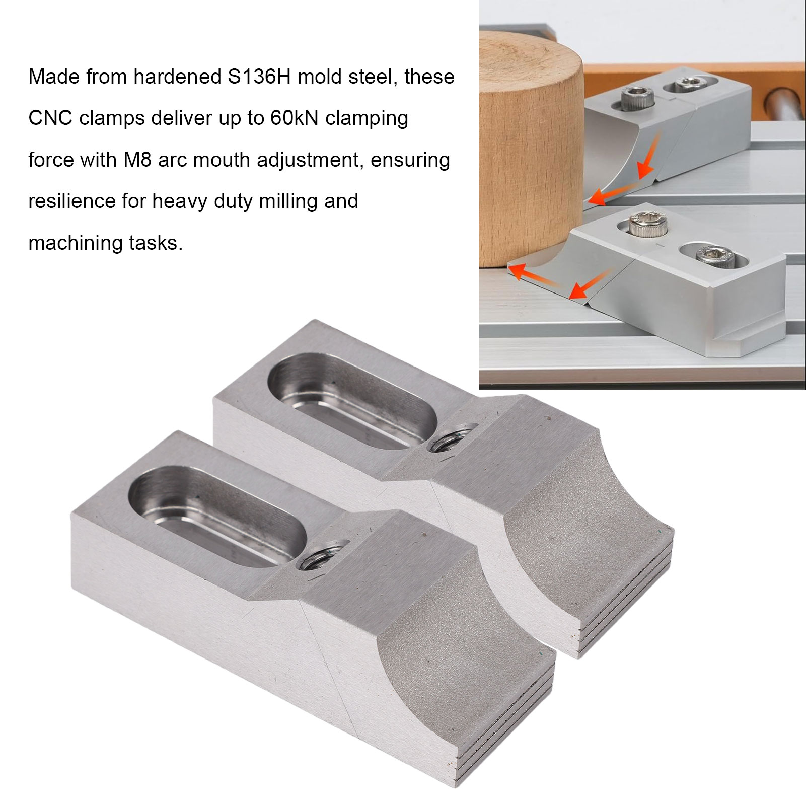 2個入り サイドクランプバイス S136H 硬化鋼製 M8  - Cnc Milling Machine のレビューと価格