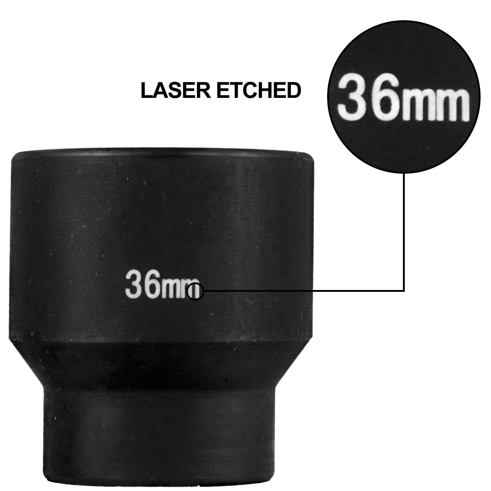 メートル規格インパクトソケットセット、CR-V鋼製6ポイント - Industrial Laser Etching のレビューと価格