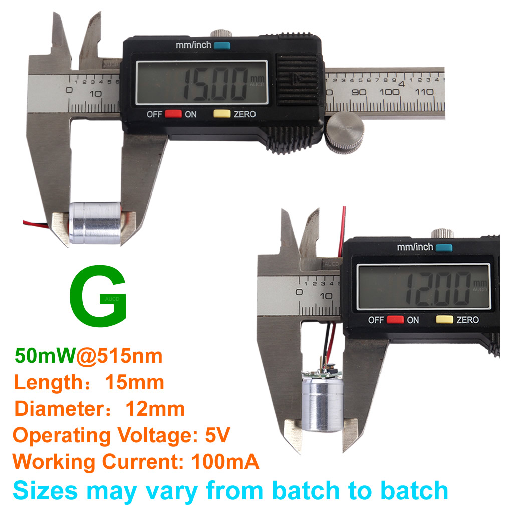 直径 12 × 15 ミリメートル DC5V グリーン 60 - Diode Laser Module のレビューと価格